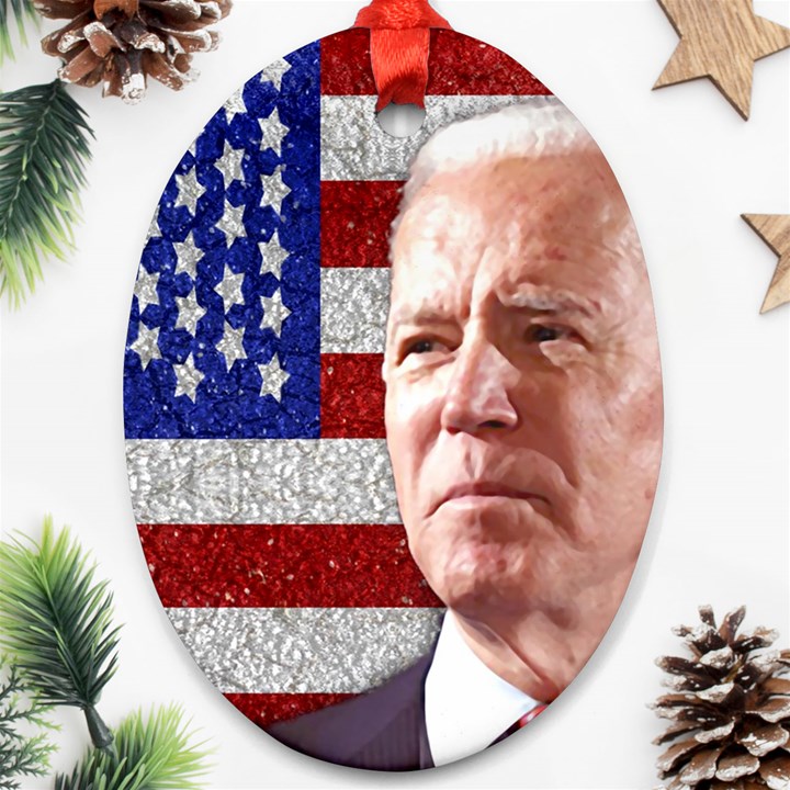 Biden President Sticker Design Ornament (Oval)