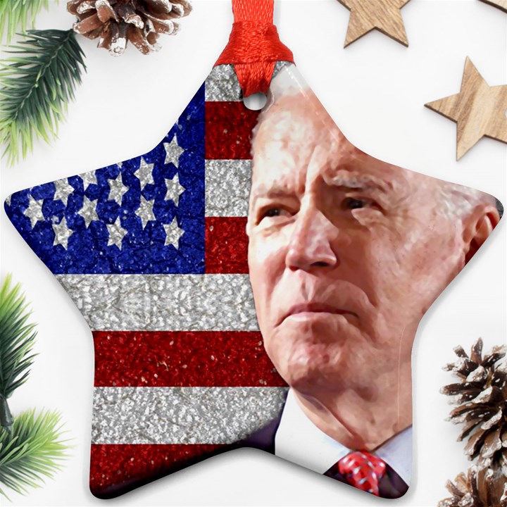 Biden President Sticker Design Ornament (Star)