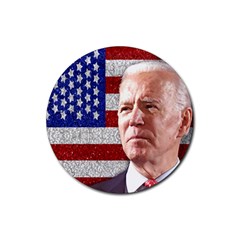 Biden President Sticker Design Rubber Coaster (round)  by dflcprintsclothing