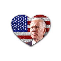 Biden President Sticker Design Rubber Coaster (heart)  by dflcprintsclothing