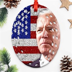 Biden President Sticker Design Ornament (oval Filigree) by dflcprintsclothing