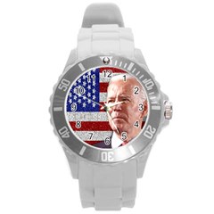 Biden President Sticker Design Round Plastic Sport Watch (l) by dflcprintsclothing