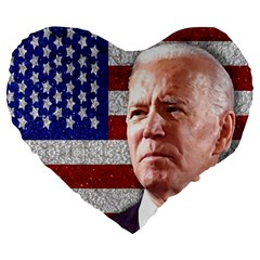 Biden President Sticker Design Large 19  Premium Heart Shape Cushions by dflcprintsclothing