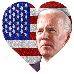 Biden President Sticker Design Wooden Puzzle Heart by dflcprintsclothing