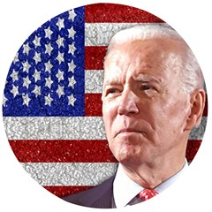 Biden President Sticker Design Wooden Bottle Opener (round) by dflcprintsclothing