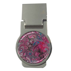 Marbling Ornate Money Clips (round)  by kaleidomarblingart