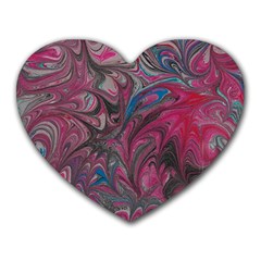 Marbling Ornate Heart Mousepads by kaleidomarblingart