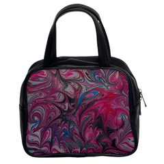 Marbling Ornate Classic Handbag (two Sides) by kaleidomarblingart