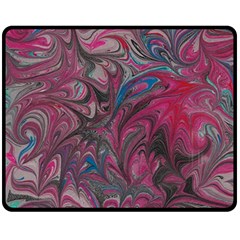 Marbling Ornate Double Sided Fleece Blanket (medium)  by kaleidomarblingart