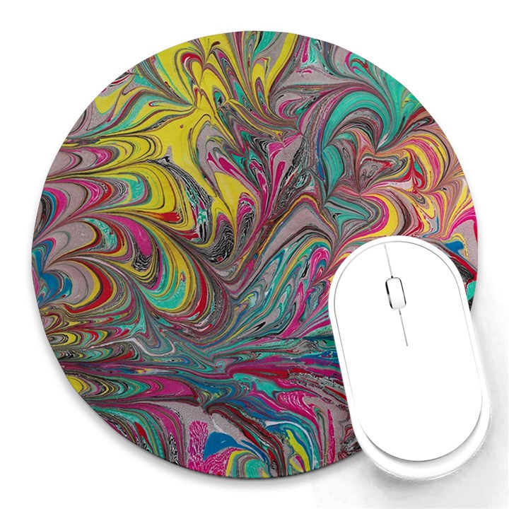 Abstract marbling Round Mousepads