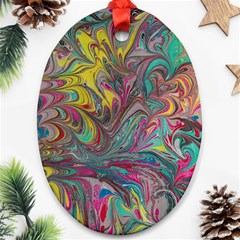 Abstract Marbling Ornament (oval)