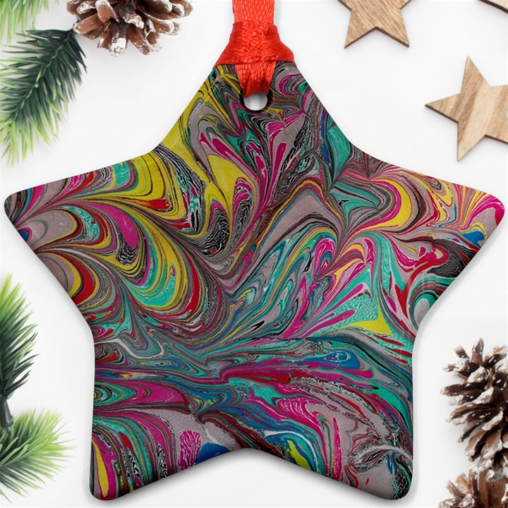 Abstract marbling Ornament (Star)