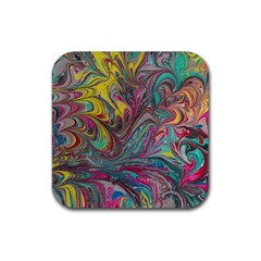 Abstract Marbling Rubber Coaster (square)  by kaleidomarblingart