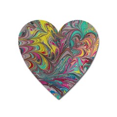 Abstract Marbling Heart Magnet by kaleidomarblingart