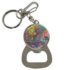 Abstract Marbling Bottle Opener Key Chain by kaleidomarblingart