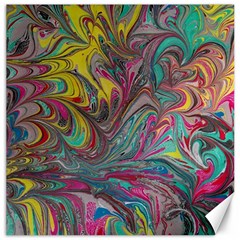 Abstract Marbling Canvas 20  X 20  by kaleidomarblingart