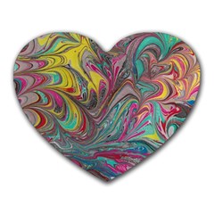 Abstract Marbling Heart Mousepads by kaleidomarblingart