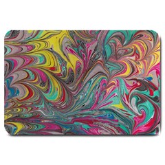 Abstract Marbling Large Doormat  by kaleidomarblingart