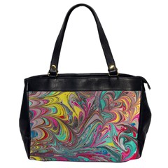 Abstract Marbling Oversize Office Handbag (2 Sides) by kaleidomarblingart