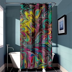 Abstract Marbling Shower Curtain 36  X 72  (stall)  by kaleidomarblingart