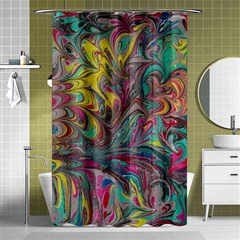 Abstract Marbling Shower Curtain 48  X 72  (small)  by kaleidomarblingart