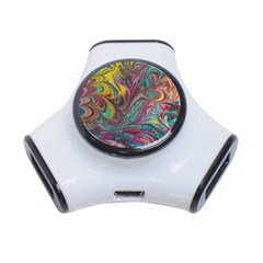 Abstract Marbling 3-port Usb Hub by kaleidomarblingart