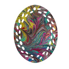 Abstract Marbling Oval Filigree Ornament (two Sides) by kaleidomarblingart