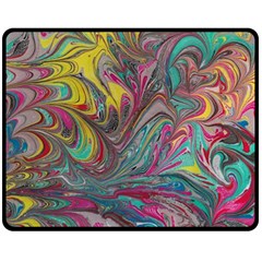 Abstract Marbling Double Sided Fleece Blanket (medium)  by kaleidomarblingart