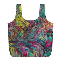 Abstract Marbling Full Print Recycle Bag (l) by kaleidomarblingart