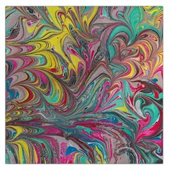 Abstract Marbling Large Satin Scarf (square) by kaleidomarblingart