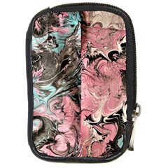 Marbling Collage Compact Camera Leather Case by kaleidomarblingart