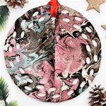 Marbling Collage Round Filigree Ornament (Two Sides) Front