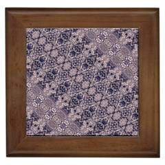 Violet Textured Mosaic Ornate Print Framed Tile by dflcprintsclothing