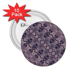 Violet Textured Mosaic Ornate Print 2 25  Buttons (10 Pack)  by dflcprintsclothing