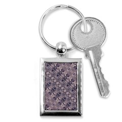 Violet Textured Mosaic Ornate Print Key Chain (rectangle) by dflcprintsclothing