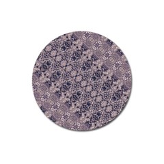 Violet Textured Mosaic Ornate Print Magnet 3  (round) by dflcprintsclothing