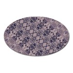 Violet Textured Mosaic Ornate Print Oval Magnet Front