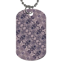 Violet Textured Mosaic Ornate Print Dog Tag (one Side) by dflcprintsclothing