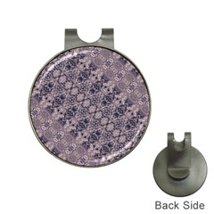 Violet Textured Mosaic Ornate Print Hat Clips With Golf Markers by dflcprintsclothing