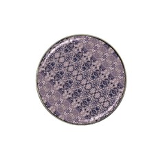 Violet Textured Mosaic Ornate Print Hat Clip Ball Marker