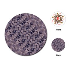 Violet Textured Mosaic Ornate Print Playing Cards Single Design (round) by dflcprintsclothing