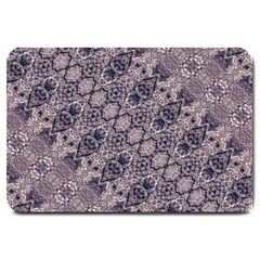 Violet Textured Mosaic Ornate Print Large Doormat  by dflcprintsclothing