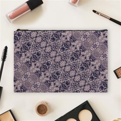 Violet Textured Mosaic Ornate Print Cosmetic Bag (large) by dflcprintsclothing