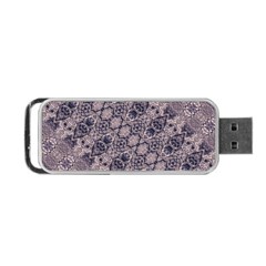 Violet Textured Mosaic Ornate Print Portable Usb Flash (two Sides)