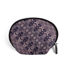 Violet Textured Mosaic Ornate Print Accessory Pouch (small) by dflcprintsclothing