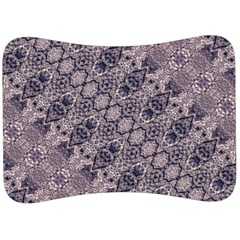 Violet Textured Mosaic Ornate Print Velour Seat Head Rest Cushion by dflcprintsclothing