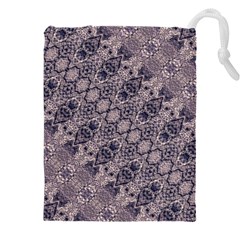 Violet Textured Mosaic Ornate Print Drawstring Pouch (5xl) by dflcprintsclothing