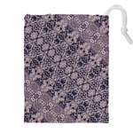 Violet Textured Mosaic Ornate Print Drawstring Pouch (5XL) Front