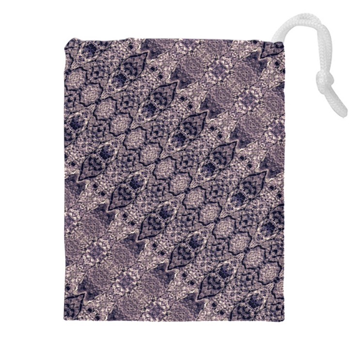 Violet Textured Mosaic Ornate Print Drawstring Pouch (5XL)