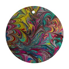 Abstract Marbling Swirls Ornament (round) by kaleidomarblingart